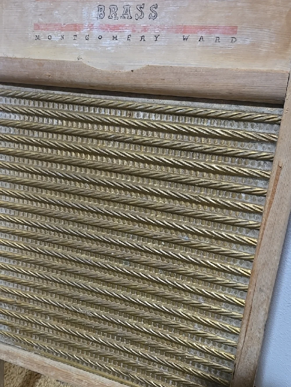 Vintage Wards Standard Quality Brass Washboard Antique Farmhouse Decor Home